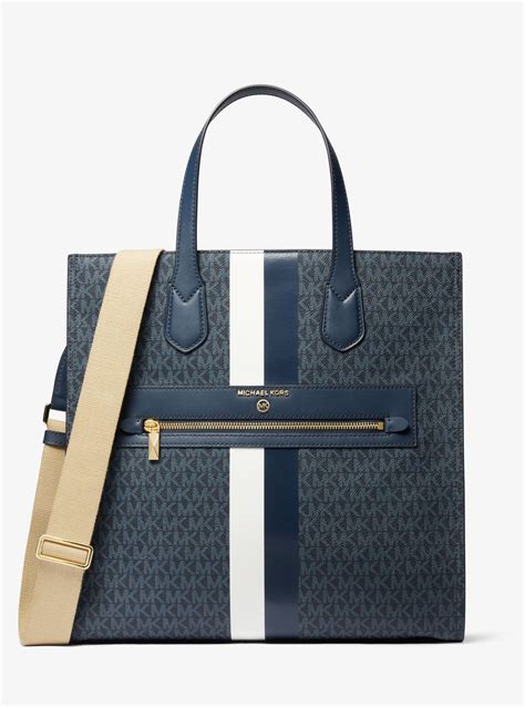 michael kors center stripe|Kempner Large Logo Stripe Tote Bag .